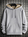 Men's Knit Hoodie with Faux Fur Lining - Warm Winter Casual