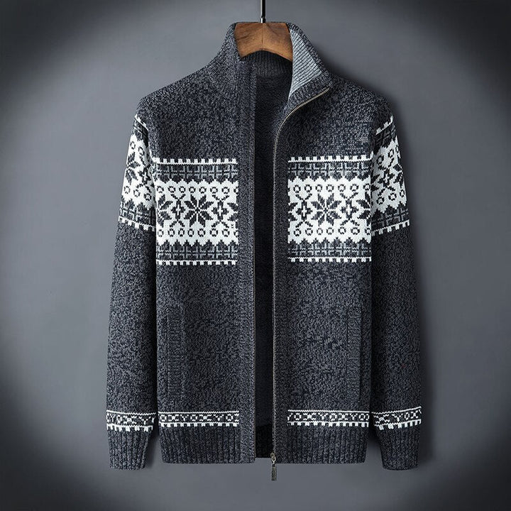 Men's Knit Zip Vest - Classic Warm Layer - Grey