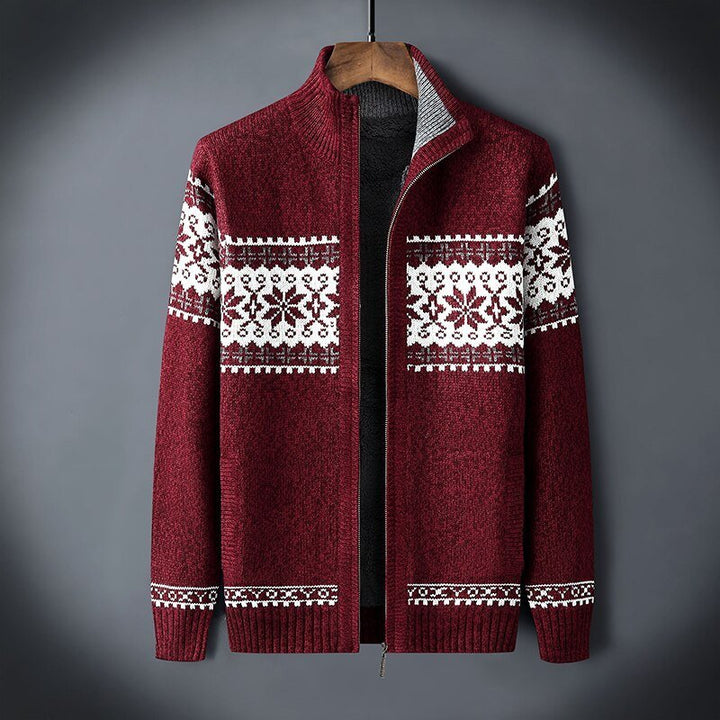 Men's Knit Zip Vest - Classic Warm Layer - Red