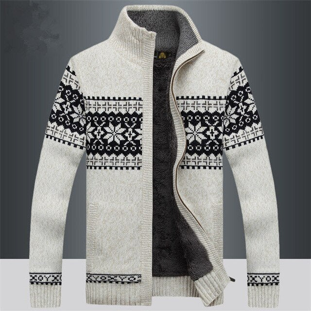 Men's Knit Zip Vest - Classic Warm Layer - White