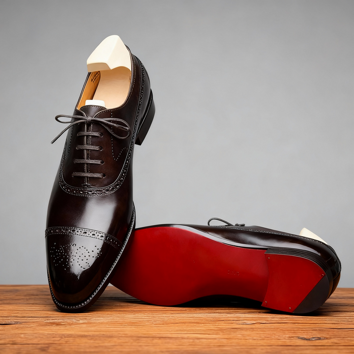 Men's Lace-Up Oxford Shoes - Classic Formal Style - Black