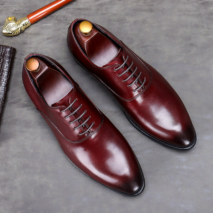 Men's Lace-Up Oxford Shoes - Classic Formal Style - Brown