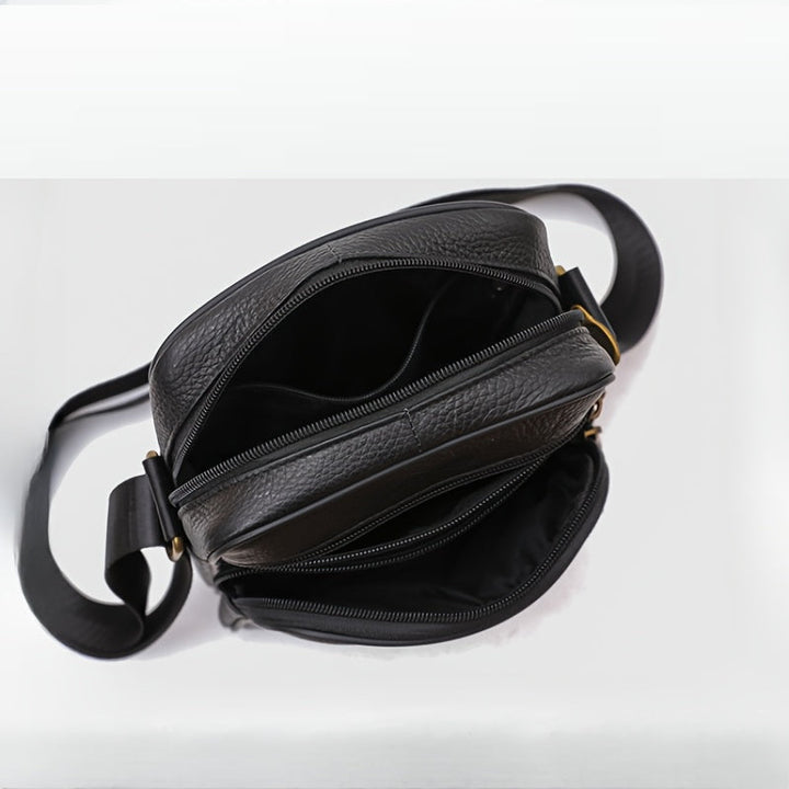 Men's Leather Crossbody Bag - Professional Shoulder Strap
