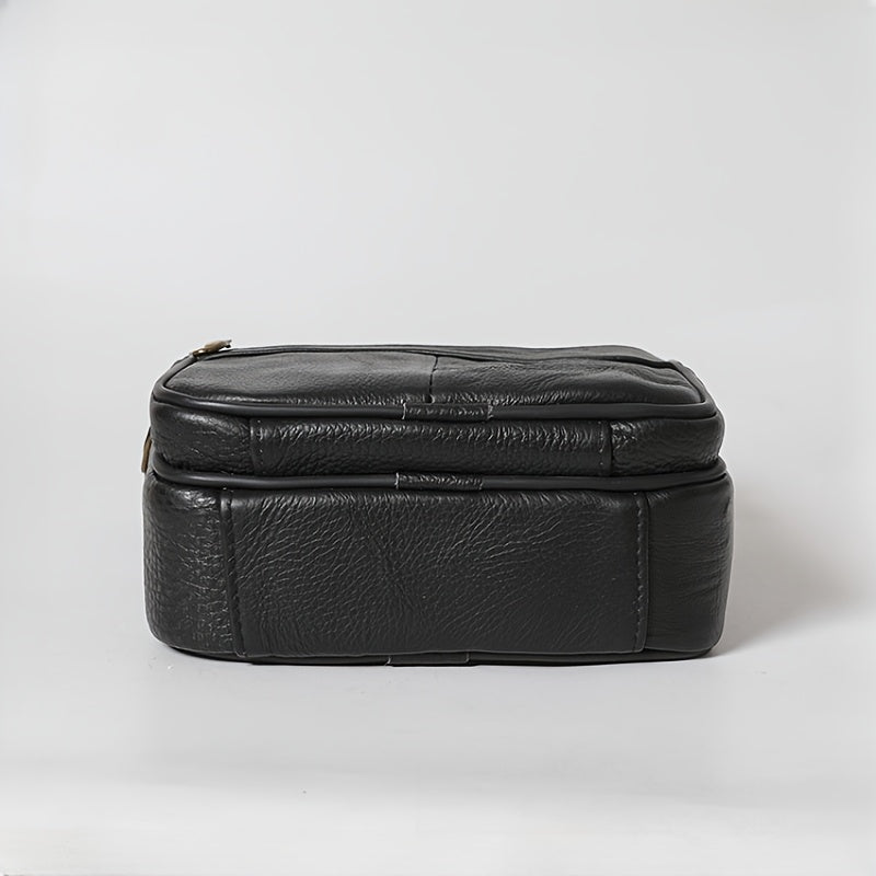 Men's Leather Crossbody Bag - Professional Shoulder Strap