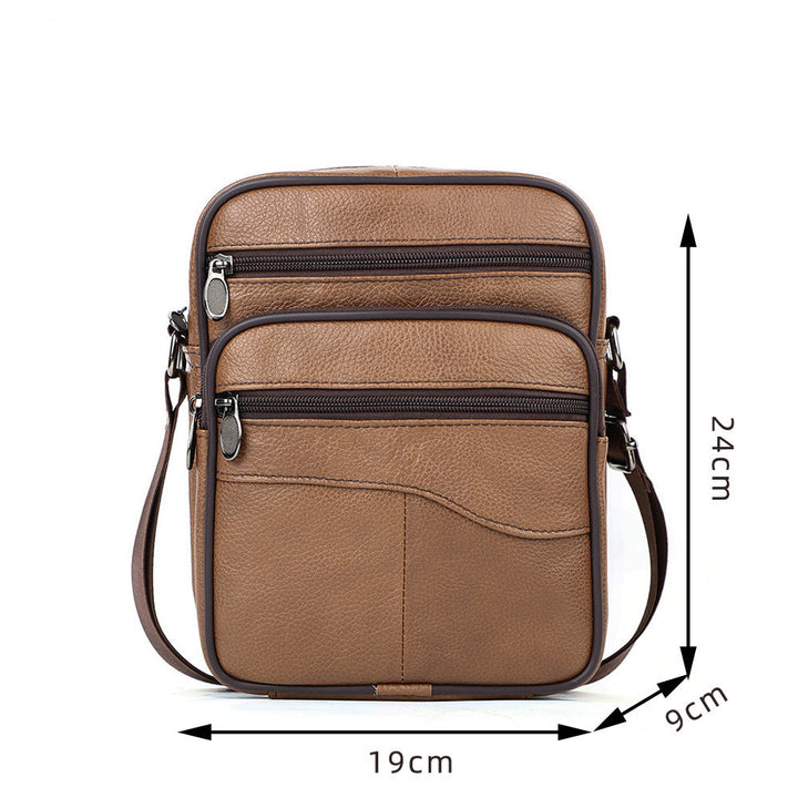 Men's Leather Crossbody Bag - Professional Shoulder Strap