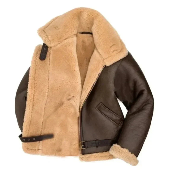 Men's Leather Pilot Jacket - Sherpa Lined Classic