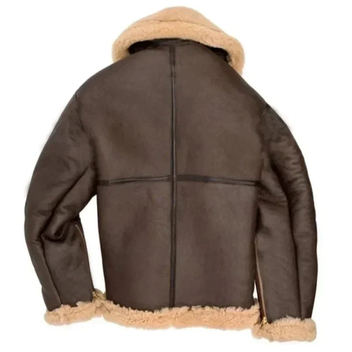 Men's Leather Pilot Jacket - Sherpa Lined Classic