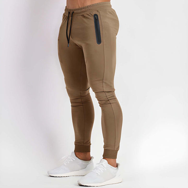 Men's Lightweight Athletic Shorts - Quick-Dry Slim Fit - Khaki