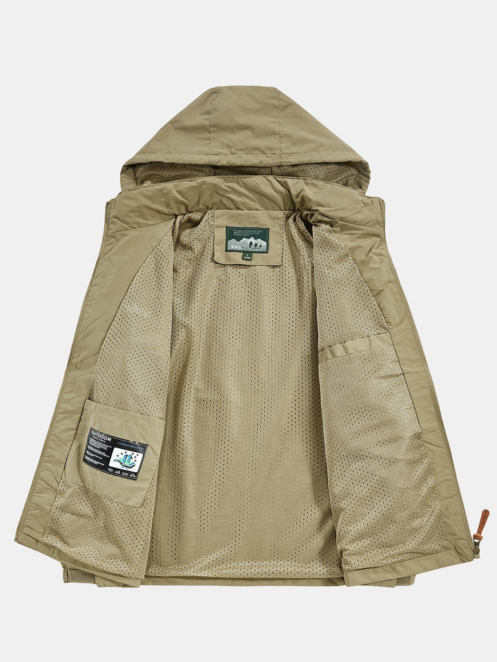 Men's Lightweight Nylon Windbreaker Jacket with Detachable Hood – Rela