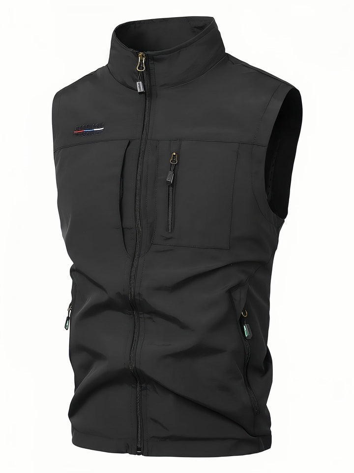 Men's Lightweight Sleeveless Vest - Quick-Dry Work Gilet - Black