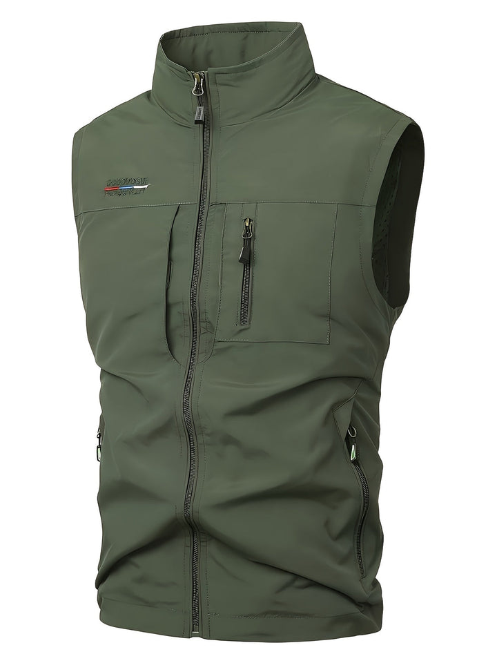 Men's Lightweight Sleeveless Vest - Quick-Dry Work Gilet - Green