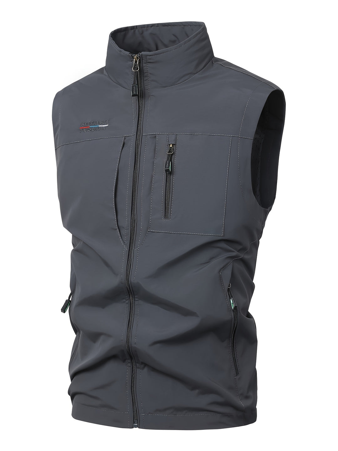 Men's Lightweight Sleeveless Vest - Quick-Dry Work Gilet - Grey