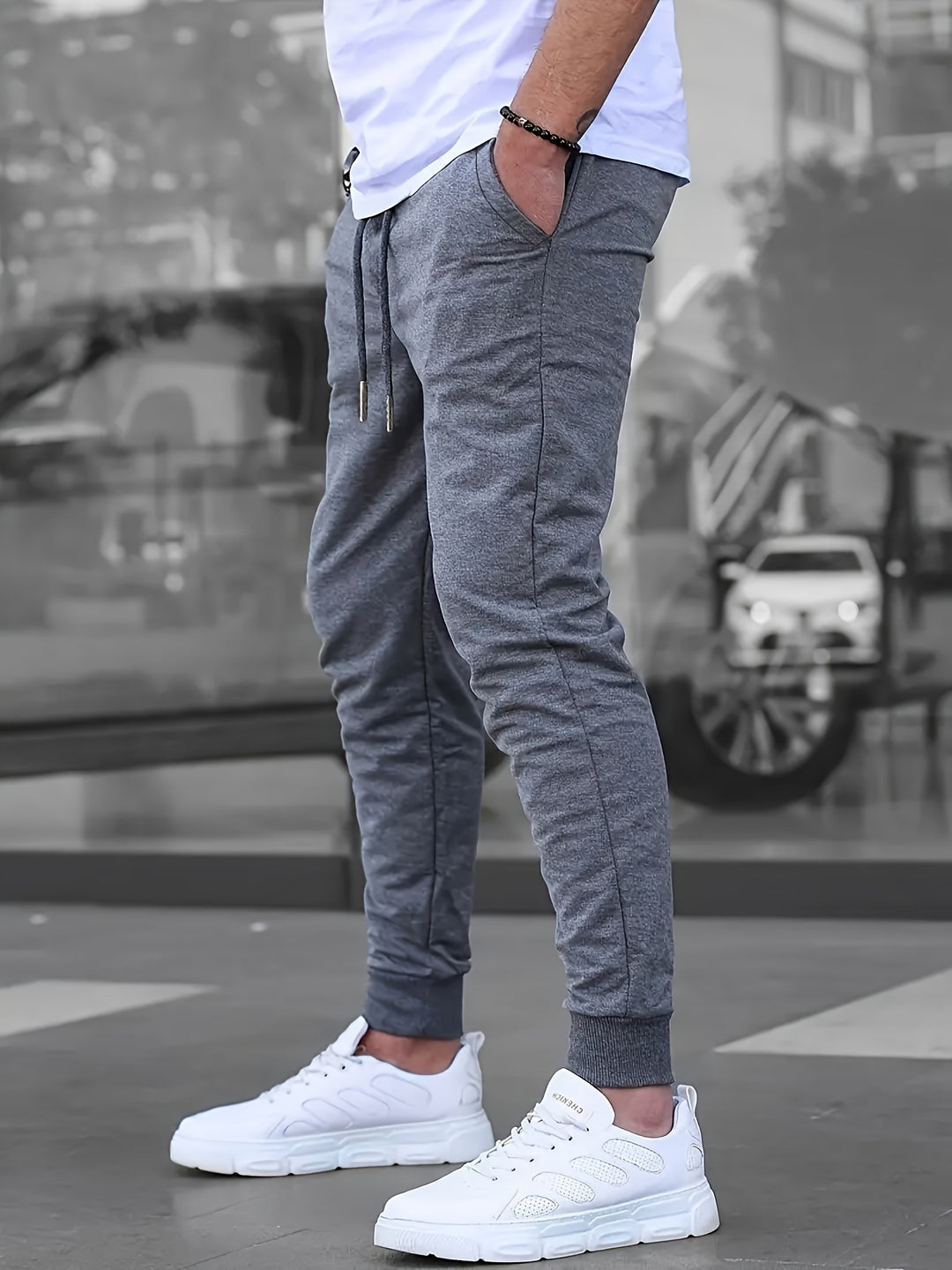 Men's Lightweight Slim-Fit Athletic Shorts - Breathable - Grey