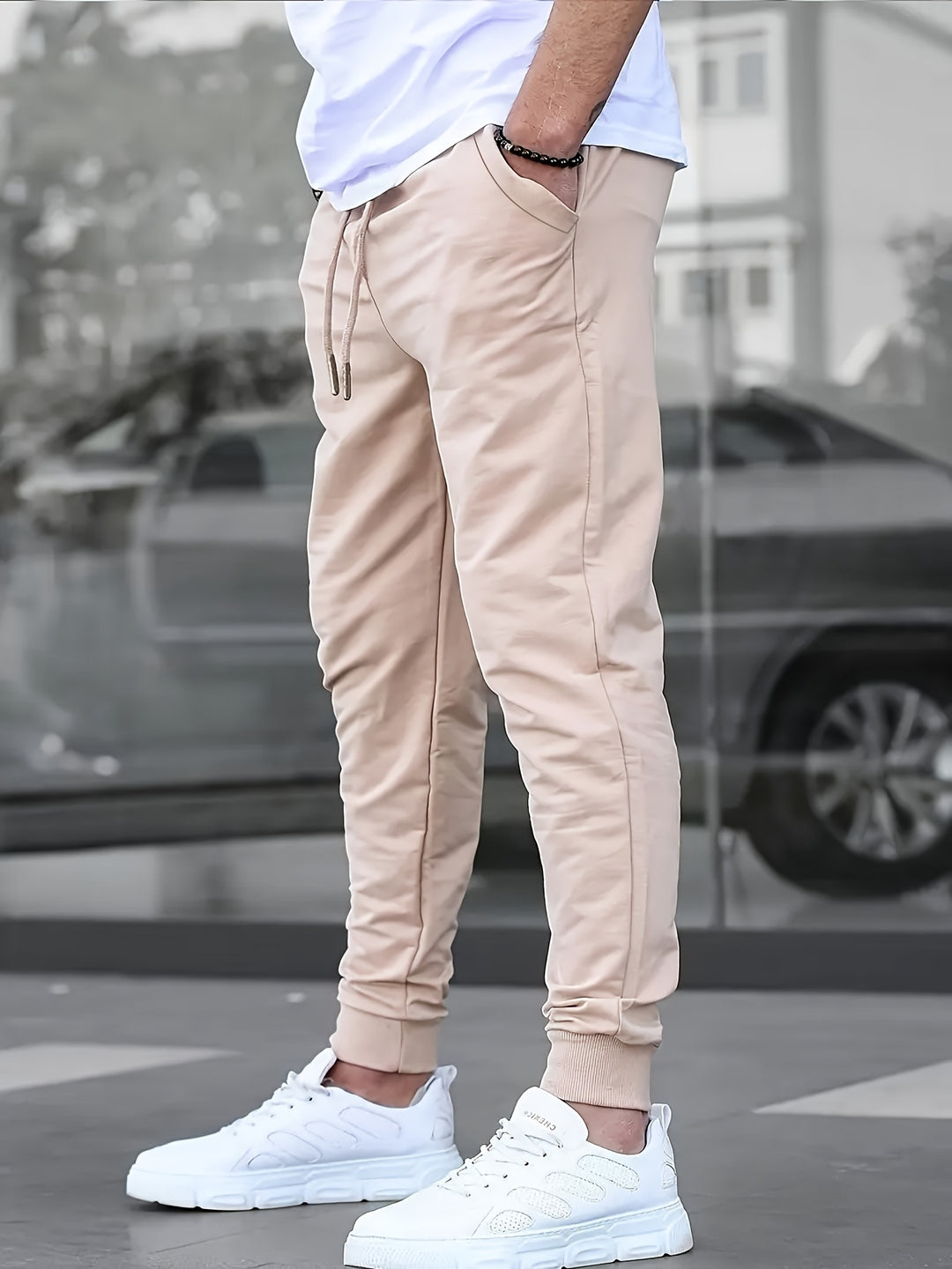 Men's Lightweight Slim-Fit Athletic Shorts - Breathable - Khaki