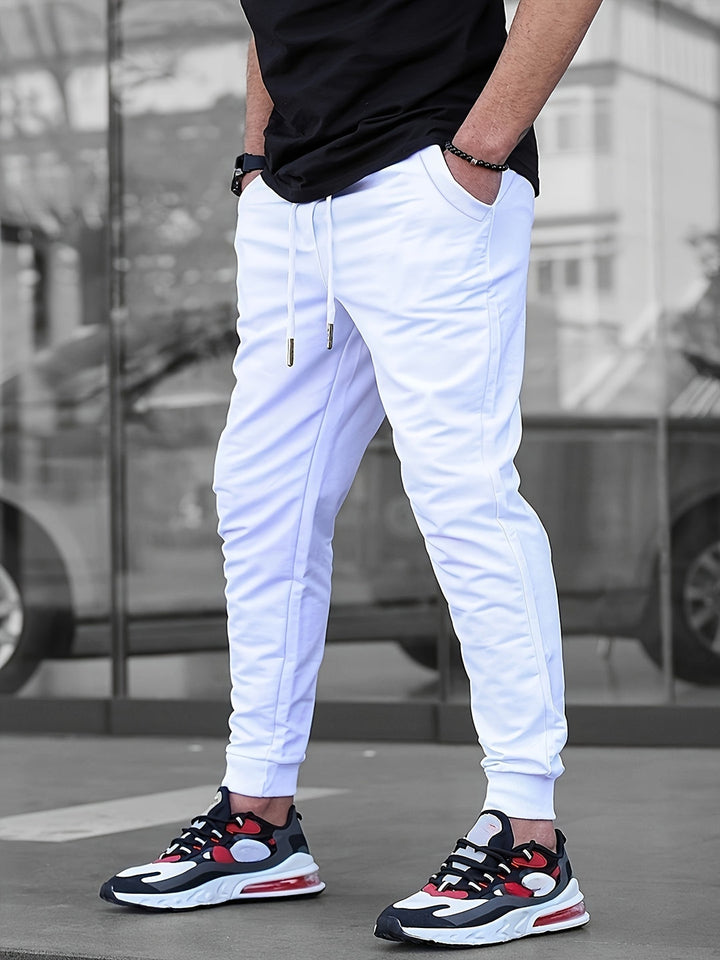Men's Lightweight Slim-Fit Athletic Shorts - Breathable - White