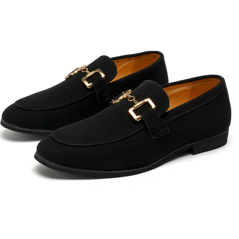 Men's Loafers - Elegant Slip-On Dress Shoes - Black