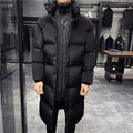 Men's Long Puffer Parka Jacket with Hood - Winter Warmth