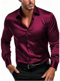 Men's Long Sleeve Button-Down Shirt - Formal & Casual
