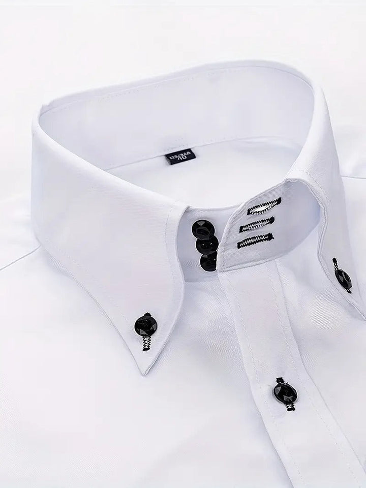 Men's Long Sleeve Button-Up Shirt - Classic Business