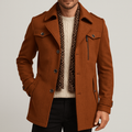 Men's Mid-Length Winter Coat - Classic Trench Design