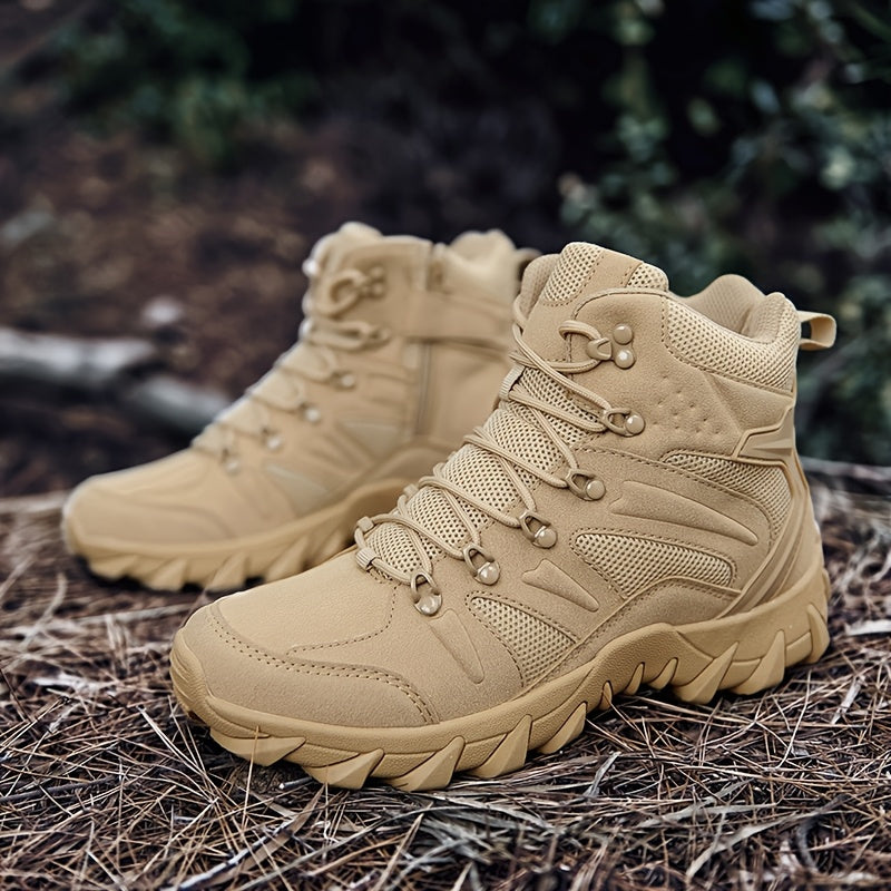 Men's Mid-Top Hiking Boots - Breathable Tactical Walking Shoes