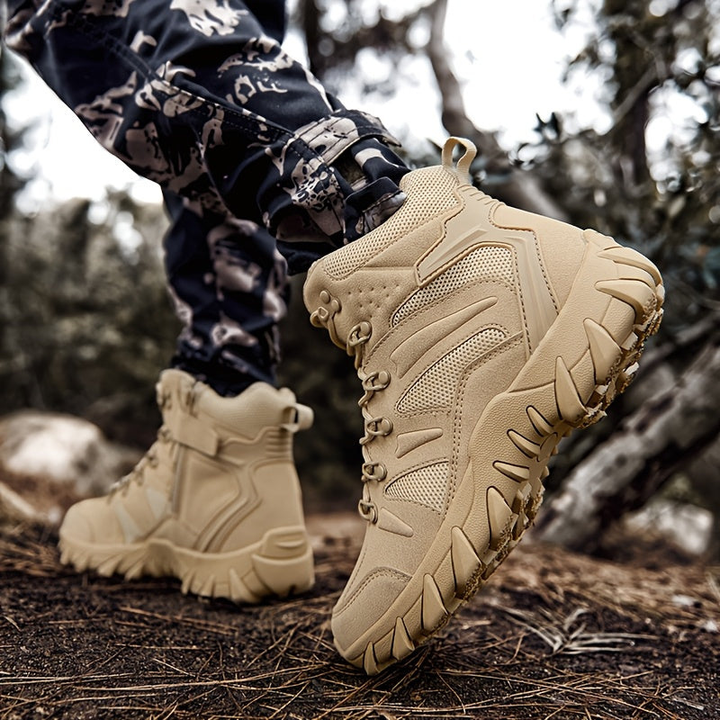Men's Mid-Top Hiking Boots - Breathable Tactical Walking Shoes