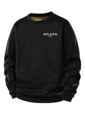 Men's Milano Print Teddy Fleece Sweatshirt – Crew Neck Regular Fit