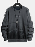 Men's Mountain Graphic Crew Neck Sweatshirt – Relaxed Fit Pullover