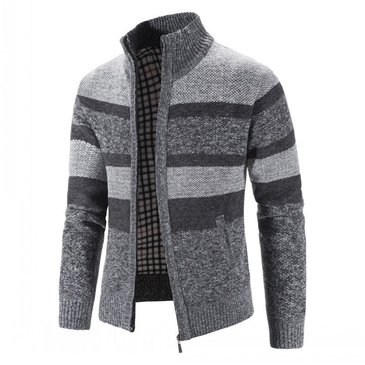 Men's Open Front Cardigan - Knit Vest Casual - Dark Grey