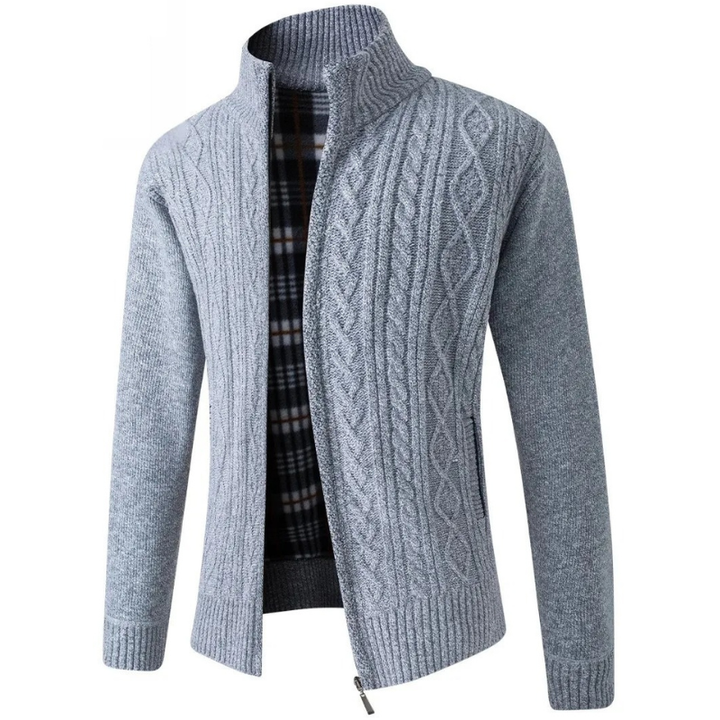 Men's Open Front Cardigan - Knit Vest Casual - Grey