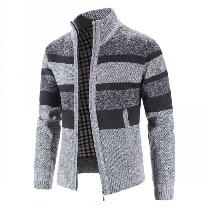Men's Open Front Cardigan - Knit Vest Casual - Light Grey