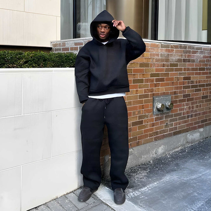 Men's Oversized Long Sleeve Set - Winter - Black