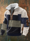 Men's Oversized Zip Sweater - Structured Winter Knit