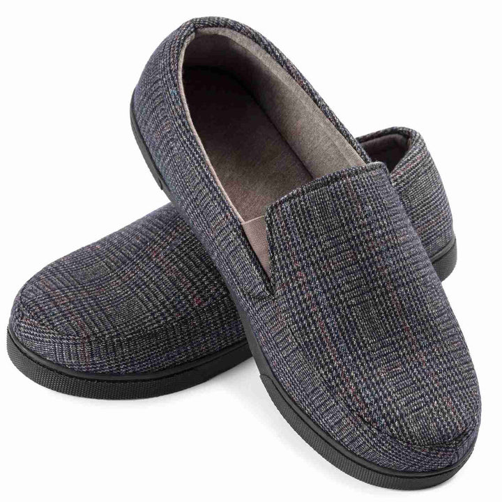 Men's Plaid Loafers with Slip-Resistant Sole