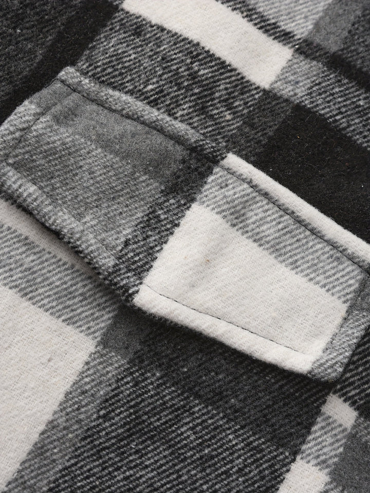 Men's Plaid Shirt Jacket - Classic Casual Overshirt