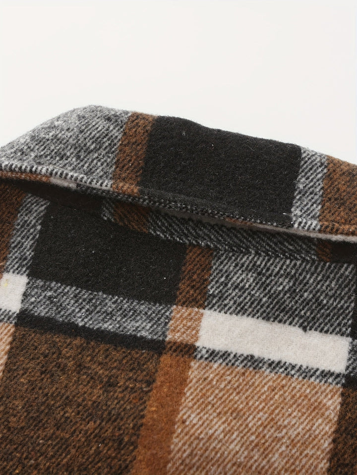 Men's Plaid Shirt Jacket - Classic Casual Overshirt