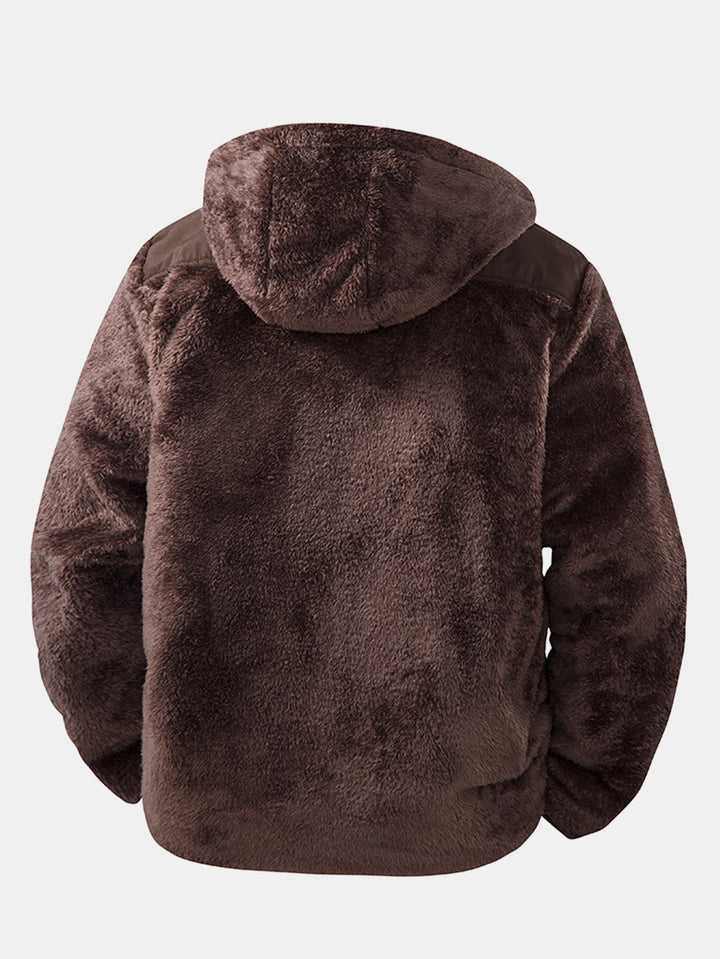 Men's Plush Teddy Fleece Hooded Jacket – Relaxed Fit