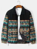 Men's Printed Teddy Fleece Zip-Up Jacket - Relaxed Fit