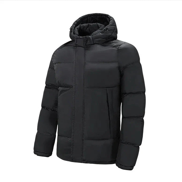 Men's Quilted Cotton Jacket - Modern Winter Style - Black