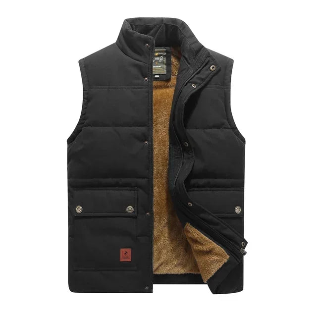 Men's Quilted Gilet Vest - Lightweight Winter Layer - Black