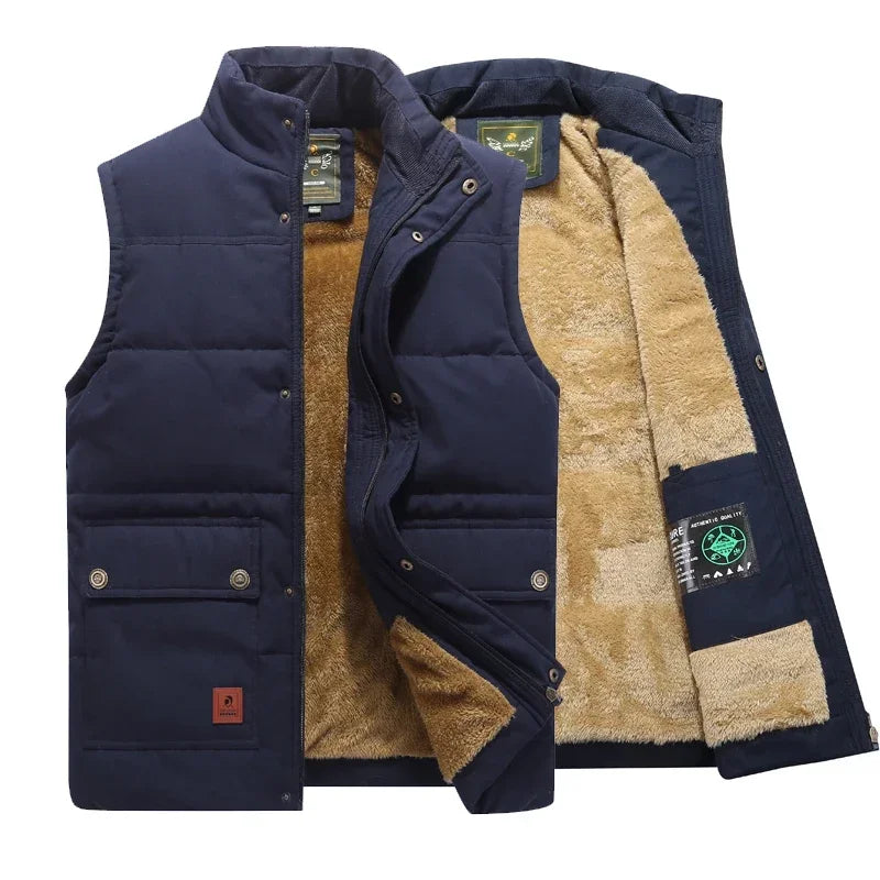 Men's Quilted Gilet Vest - Lightweight Winter Layer - Blue