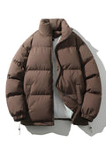 Men's Quilted Parka Jacket - Loose Fit Winter Coat