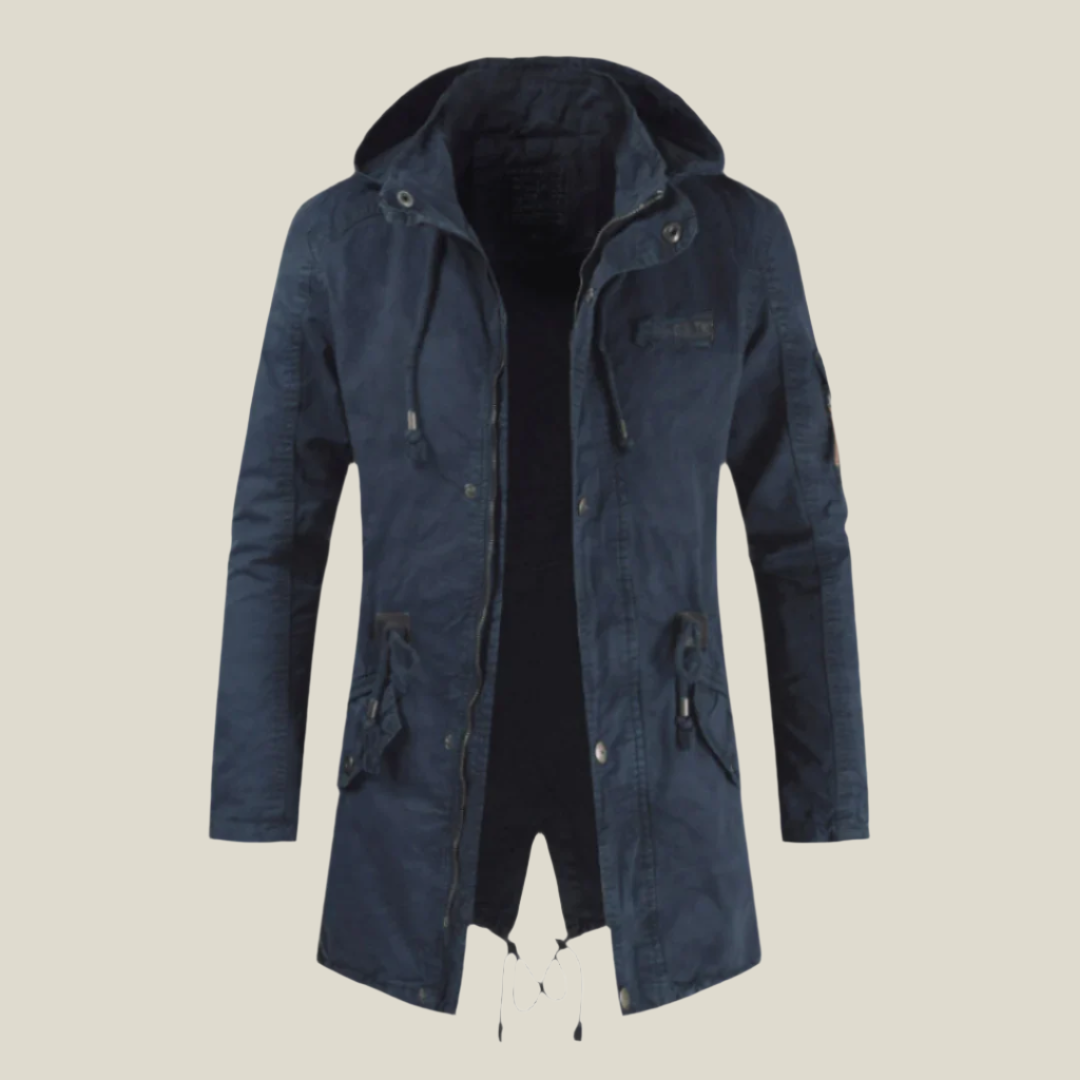 Men's Quilted Puffer Jacket - Warm & Modern - Blue