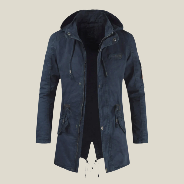 Men's Quilted Puffer Jacket - Warm & Modern - Blue