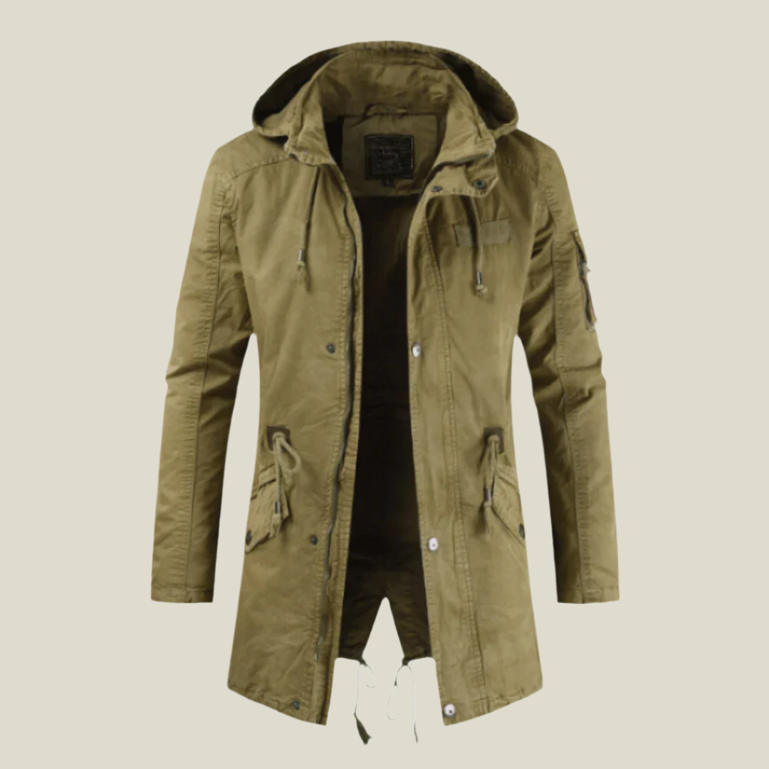 Men's Quilted Puffer Jacket - Warm & Modern - Brown