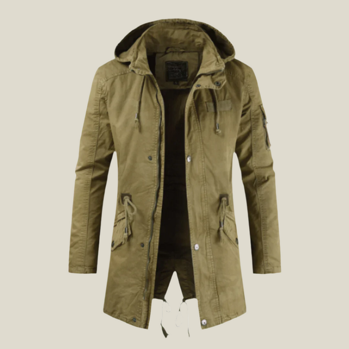 Men's Quilted Puffer Jacket - Warm & Modern - Brown