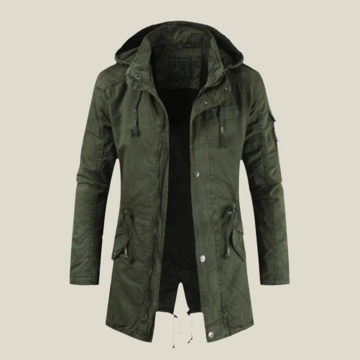 Men's Quilted Puffer Jacket - Warm & Modern - Green