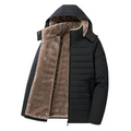 Men's Quilted Winter Jacket with Hood - Warm Puffer Coat