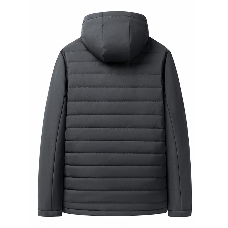 Men's Quilted Winter Jacket with Hood - Warm Puffer Coat