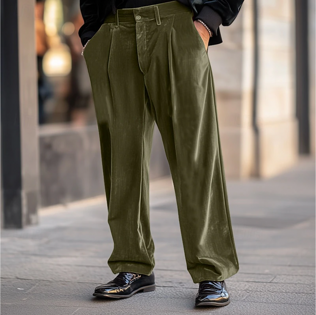 Men's Regular Fit Chino Pants - Casual & Elegant - Green